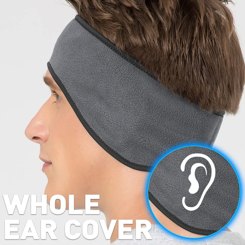 JOEYOUNG Fleece Ear Warmers for Men Women Kids - Winter Headband Ear Muffs Ear Covers for Cold Weather Running Cycling Ski - Image 3